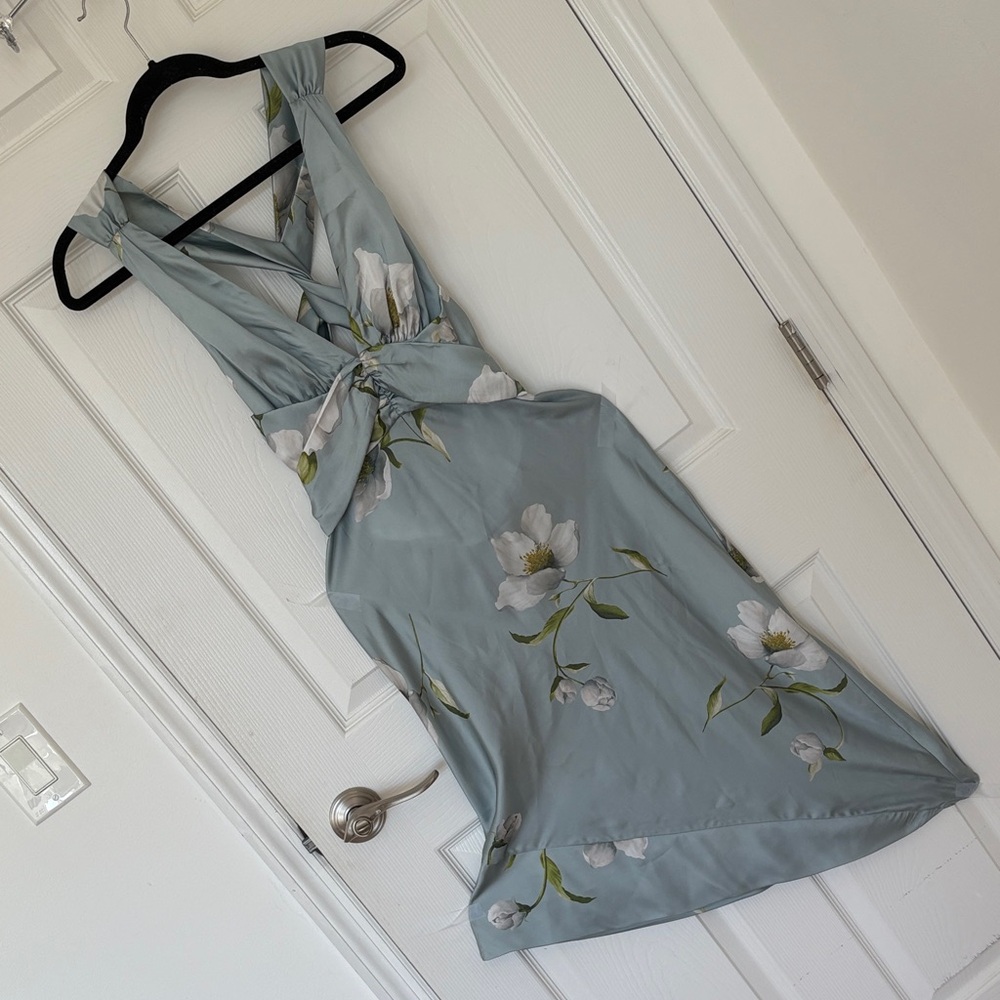 Zara Twist-Front Light Green Dress